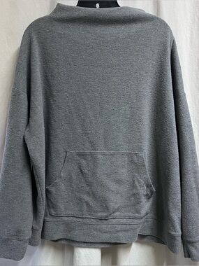 Banana Republic Repreve Mock Neck Waffle Knit Sweatshirt Pullover Gray XL